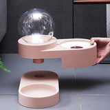 lapin mangeoire distributeur d'eau rose