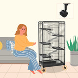Cage Lapin 6 Etage roulettes