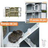 rampe de jeu clapier lapin exterieur xxl