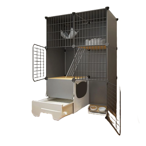 cage lapin superposition
